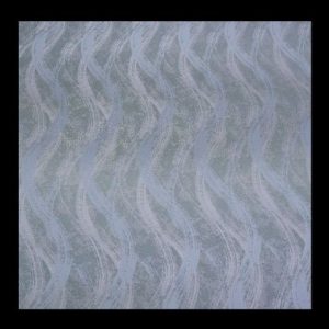 Luxurious powder-blue and silver wavey patterned polyhester fabric